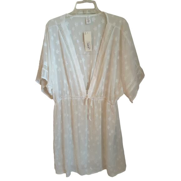 Peyton & Parker Starfish Swim Cover Dress Women's Sz XXL White Short Sleeve - Picture 1 of 14